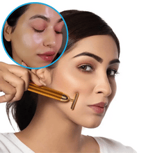 Load image into Gallery viewer, 🔥 HOT SALE 🔥 24K Gold T-Shape Vibrating Face Massager 🌟50% OFF🌟🌟