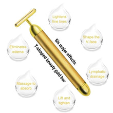 Load image into Gallery viewer, 🔥 HOT SALE 🔥 24K Gold T-Shape Vibrating Face Massager 🌟50% OFF🌟🌟