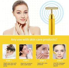 Load image into Gallery viewer, 🔥 HOT SALE 🔥 24K Gold T-Shape Vibrating Face Massager 🌟50% OFF🌟🌟