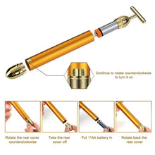 Load image into Gallery viewer, 🔥 HOT SALE 🔥 24K Gold T-Shape Vibrating Face Massager 🌟50% OFF🌟🌟