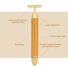 Load image into Gallery viewer, 🔥 HOT SALE 🔥 24K Gold T-Shape Vibrating Face Massager 🌟50% OFF🌟🌟