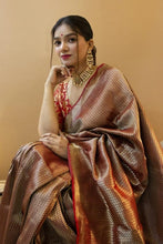 Load image into Gallery viewer, Kala Niketan Maroon Soft Banarasi Silk Saree With Panoply Blouse Piece