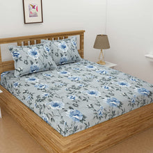 Load image into Gallery viewer, Premium Elastic Fitted King Size Double Bedsheet with 2 Pillow Covers