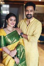 Load image into Gallery viewer, Yellow Banarasi Saree For Wedding & Festival Wear