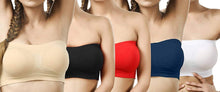 Load image into Gallery viewer, Tube Bra, Strapless, Non Padded and Non-Wired Seamless Tube Bra For Women & Girls, Free Size (Size 28 to 36) – Pack of 5