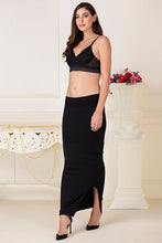 Load image into Gallery viewer, Women Saree Shapewear with Side Slit in Black (Fish Cut Petticoat)
