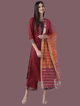 Load image into Gallery viewer, Festive & Party Wear Cotton Printed Kurti With Palazzo & Dupatta
