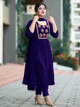 Load image into Gallery viewer, Georgette Silk Embroidery Work Kurti With Dupatta