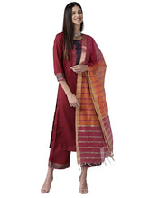 Load image into Gallery viewer, Festive & Party Wear Cotton Printed Kurti With Palazzo & Dupatta
