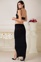 Load image into Gallery viewer, Women Saree Shapewear with Side Slit in Black (Fish Cut Petticoat)