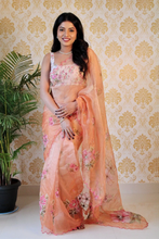 Load image into Gallery viewer, Kala Niketan Organza Silk Saree With Khatli Work Pallu
