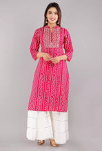 Load image into Gallery viewer, Celebrity Style Rayon Embroidered Kurti With Stylish Sharara (S To 7XL Size Available)