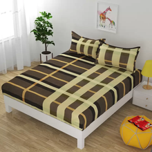 Load image into Gallery viewer, Premium Elastic Fitted Double Bedsheet with 2 Pillow Covers