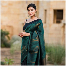 Load image into Gallery viewer, Kala Niketan Rama Soft Banarasi Silk Saree With Beautiful Blouse Piece