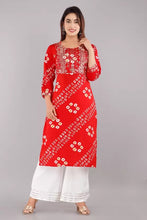 Load image into Gallery viewer, Celebrity Style Rayon Embroidered Kurti With Stylish Sharara (S To 7XL Size Available)