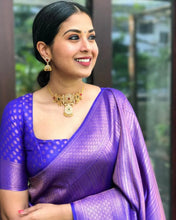 Load image into Gallery viewer, Royal Purple Zari Woven Kanjivaram Saree - Special Wedding Edition