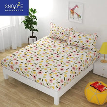 Load image into Gallery viewer, Premium Elastic Fitted Queen Size Double Bedsheet with 2 Pillow Covers