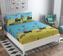 Load image into Gallery viewer, Premium Elastic Fitted Double Bedsheet with 2 Pillow Covers (Fits Any Beds & Mattresses)