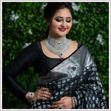 Load image into Gallery viewer, Kala Niketan Classic Jet Black Kanjeevaram Silk Saree