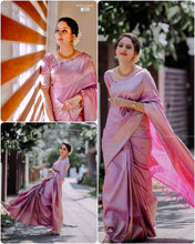 Load image into Gallery viewer, Traditional Kanchipuram Bold and beautiful Kanchipuram Soft Brocade Silk Sari With Attached Blouse