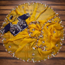 Load image into Gallery viewer, Kala Niketan Kaveri Jumkhi Therad Seuuins Organza Silk Sari With Attached Blouse