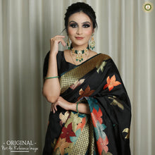 Load image into Gallery viewer, Kala Niketan Spring Flowers Multi Colored Partywear Designer Pure Silk Saree