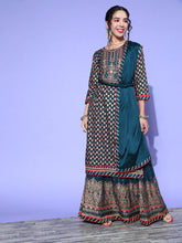 Load image into Gallery viewer, Kala Niketan Designer Floral Embroidered Gotta Patti Kurta with Skirt & With Dupatta - 3 Colors Available