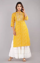 Load image into Gallery viewer, Celebrity Style Rayon Embroidered Kurti With Stylish Sharara (S To 7XL Size Available)
