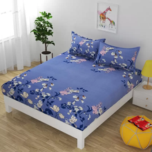 Load image into Gallery viewer, Premium Elastic Fitted Double Bedsheet with 2 Pillow Covers (Fits Any Beds & Mattresses)