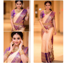 Load image into Gallery viewer, Kala Niketan July Archaic Traditional Kanchi Soft Silk Sari With Attached Blouse