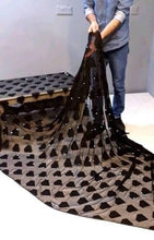 Load image into Gallery viewer, Bollywood Latest Fashion Black Color Glamorous Sequence Diamond Georgette Sarees