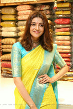Load image into Gallery viewer, Kala Niketan Kajal Agrawal Yellow Color Silk Rich Pallu & Contrast Border Saree