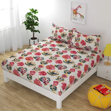 Load image into Gallery viewer, Premium Elastic Fitted Double Bedsheet with 2 Pillow Covers (Fits Any Beds & Mattresses)