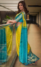 Load image into Gallery viewer, Kala Niketan Kajal Agrawal Yellow Color Silk Rich Pallu & Contrast Border Saree
