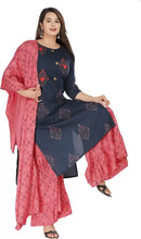 Load image into Gallery viewer, Bollywood Style Rayon Kurta with Sharara and Duppata (S To 7XL Size Available)