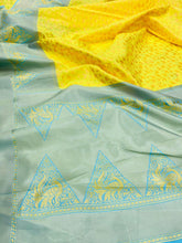 Load image into Gallery viewer, Kala Niketan Kajal Agrawal Yellow Color Silk Rich Pallu & Contrast Border Saree