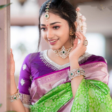Load image into Gallery viewer, Kala Niketan Aalia Archaic Traditional kanchi Soft Silk Sari With Attached Blouse
