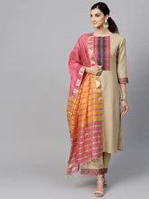 Load image into Gallery viewer, Festive & Party Wear Cotton Printed Kurti With Palazzo & Dupatta