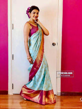 Load image into Gallery viewer, Kala Niketan Sky Blue Stylish Soft Saree With Attached Blouse for Woman