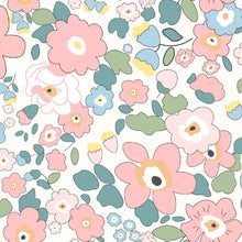 Load image into Gallery viewer, White Floral Cotton Blend Elastic Fitted King Bedsheet