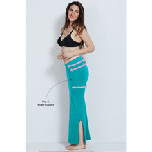 Load image into Gallery viewer, Women Saree Shapewear with Side Slit - Firozi Colour (Fish Cut Petticoat)