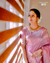 Load image into Gallery viewer, Traditional Kanchipuram Bold and beautiful Kanchipuram Soft Brocade Silk Sari With Attached Blouse