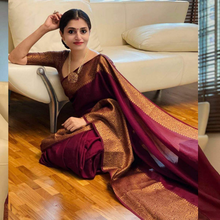 Load image into Gallery viewer, Kala Niketan Himanshi Khurana Soft Silk Sari With Attached Blouse - 9 Colors Available