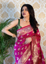 Load image into Gallery viewer, Kala Niketan Purple Smooth Silk Saree With Golden Zari Rich Pallu