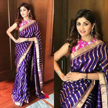 Load image into Gallery viewer, Kala Niketan Shilpa Shetty Traditional Kanchi Soft Silk Sari With Attached Blouse