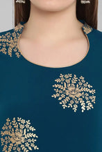 Load image into Gallery viewer, Womens Turquoise Blue Poly Crepe Kurta With Pant And Dupatta (Size Availabale From S To 6XL)
