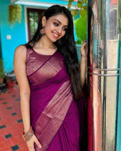 Load image into Gallery viewer, Kala Niketan Himanshi Khurana Soft Silk Sari With Attached Blouse - 9 Colors Available