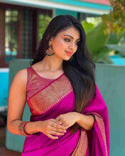 Load image into Gallery viewer, Kala Niketan Himanshi Khurana Soft Silk Sari With Attached Blouse - 9 Colors Available