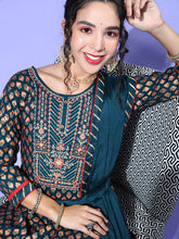 Load image into Gallery viewer, Kala Niketan Designer Floral Embroidered Gotta Patti Kurta with Skirt & With Dupatta - 3 Colors Available