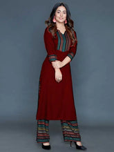 Load image into Gallery viewer, Hina Khan Rayon Printed Kurta With Palazzo Set (Size S to 3XL Available)